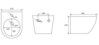 Биде подвесное ABBER Bequem AC1150 белый